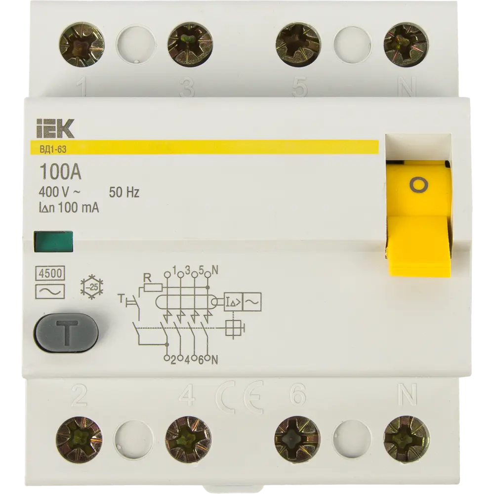 УЗО IEK Home MDV10-4-100-100 — защита от токов утечки в трехфазных сетях 82941110 STLM-0038225 - Вид №1