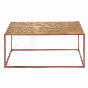 Журнальный столик прямоугольный темный дуб с ножками медь 100 см London copper INTELLIGENT DESIGN  260702 Коричневый