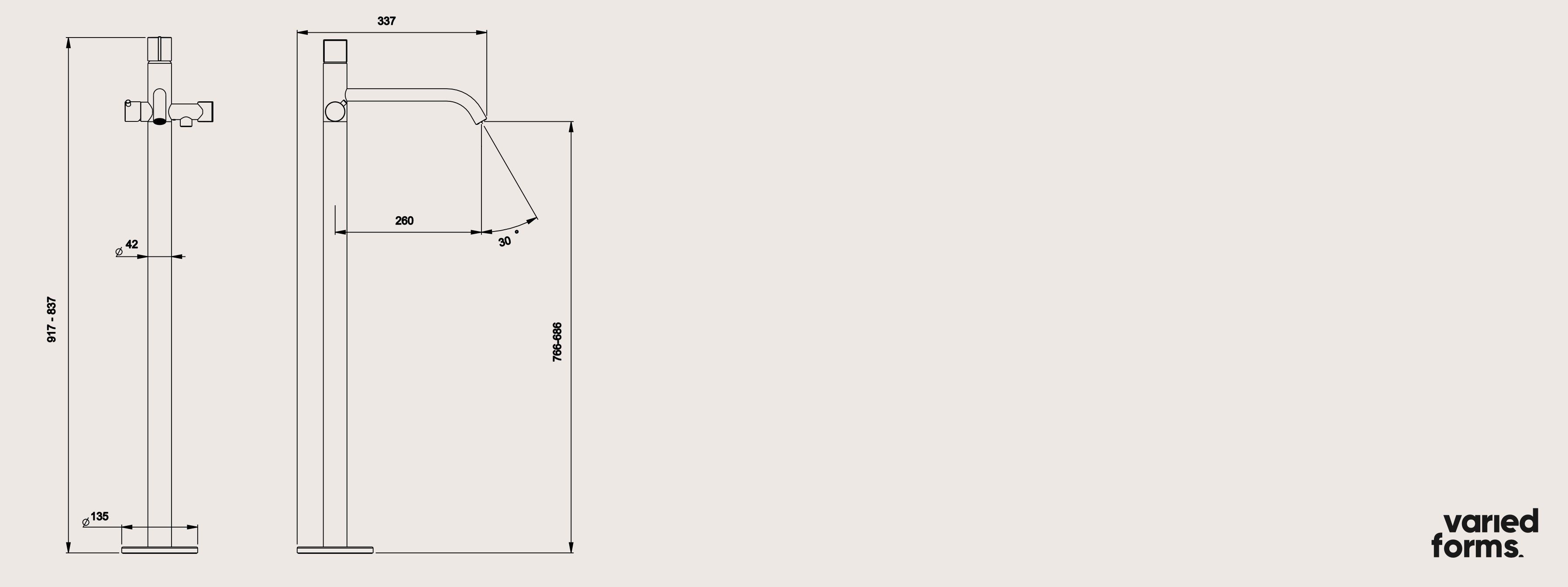 Напольная ванна с ручным душем Varied Forms Macaron ARCH-00013835