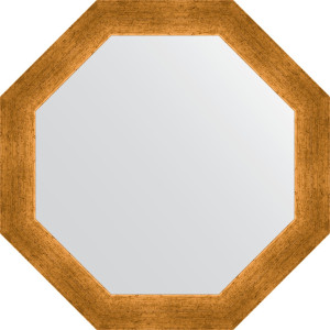 BY 3973 Зеркало в багетной раме - травленое золото 59 mm EVOFORM Octagon