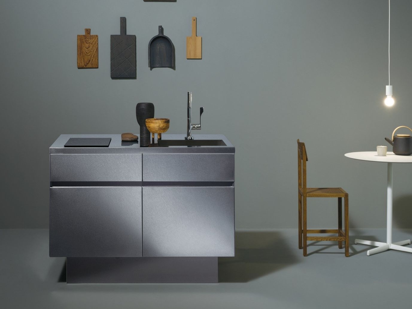 Мини-кухня из нержавеющей стали со встроенными ручками Miratap GRAD45 COMPACT ARCH-00085386