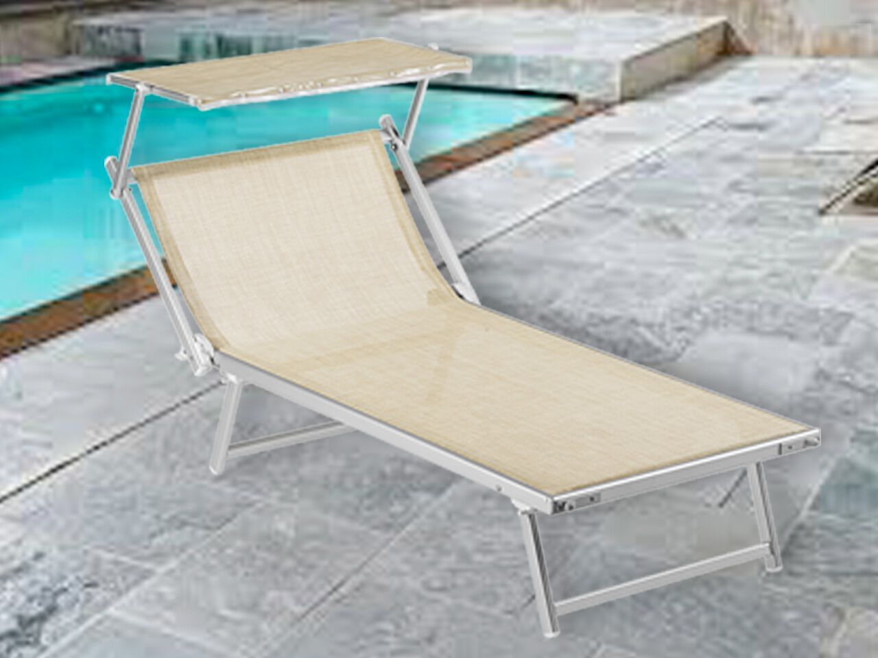 Анодированный алюминиевый откидной садовый шезлонг Crema Outdoor ULISSE VIP ARCH-00085551 - Вид №1