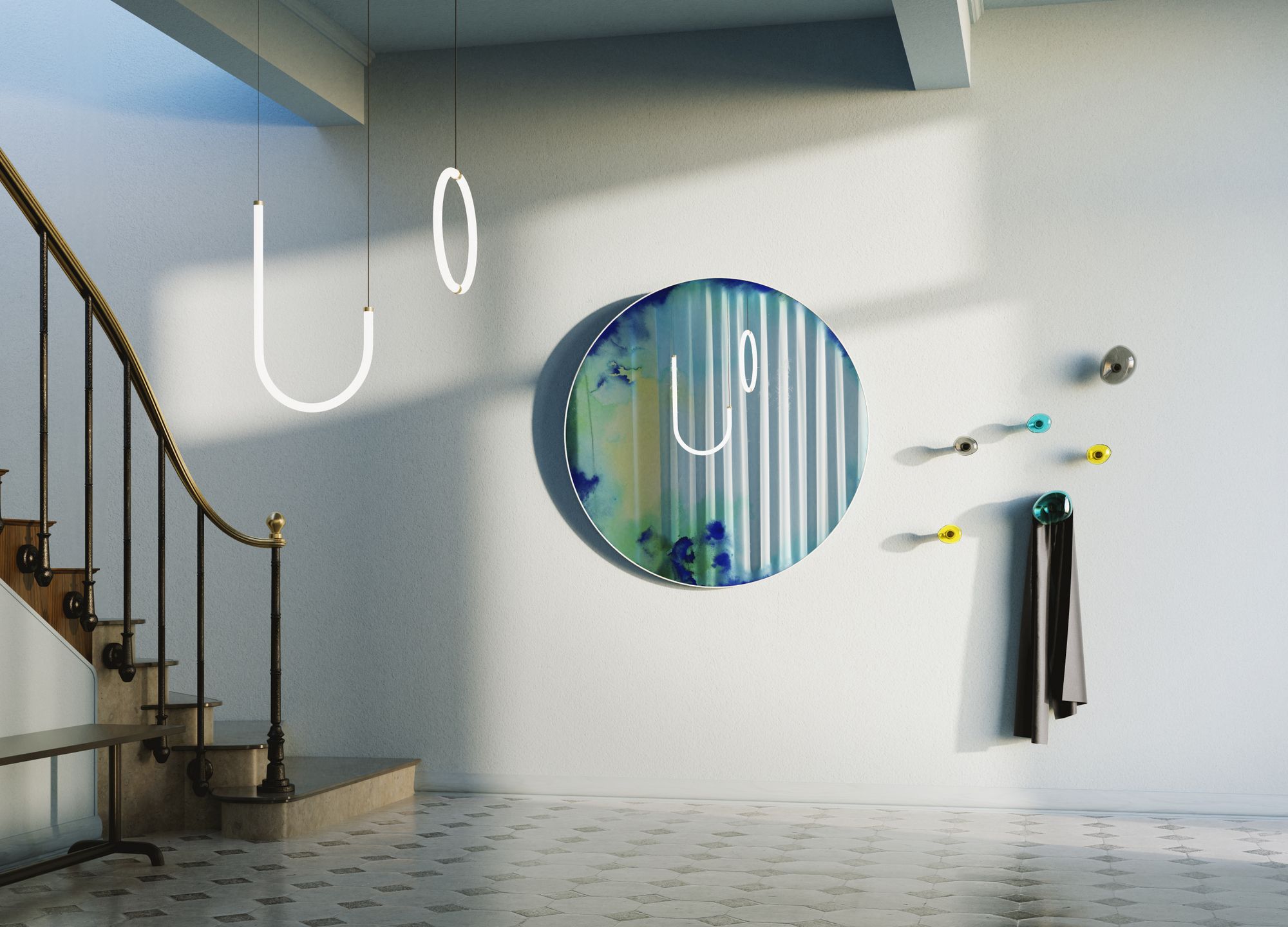 Круглое зеркало с алюминиевой рамкой Petite Friture Francis ARCH-00076940 - Вид №2