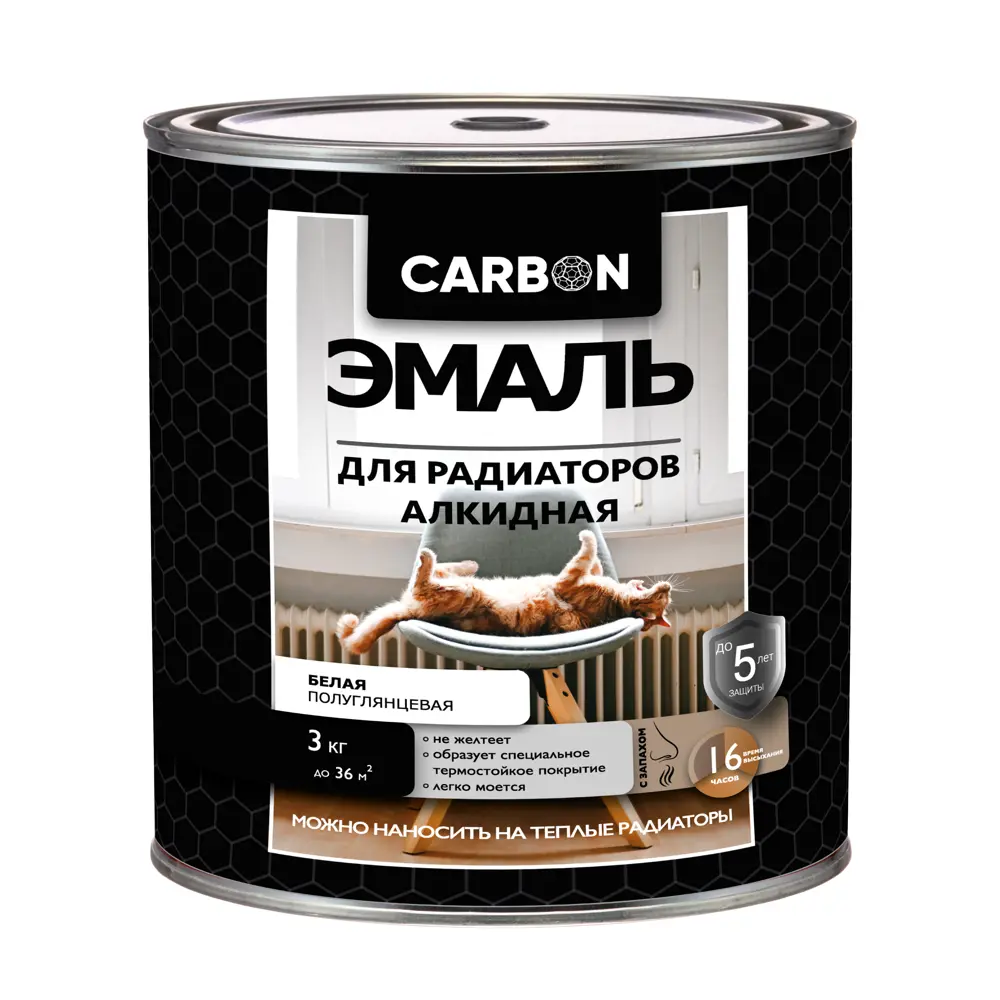 Эмаль для радиаторов Carbon цвет белый 3 кг STLM-2182925 - Вид №1