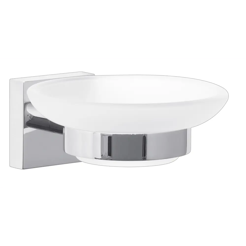 Мыльница Tesa Ekkro стекло цвет серебристый Прямоугольный STLM-2212563