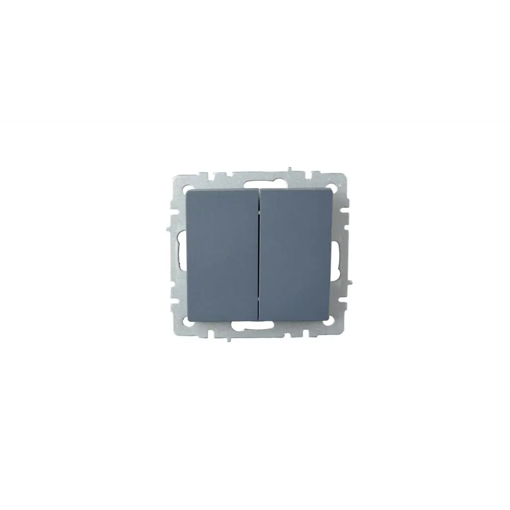 Выключатель проходной встраиваемый IEK Brite 2 клавиши цвет маренго STLM-2137516 - Вид №1