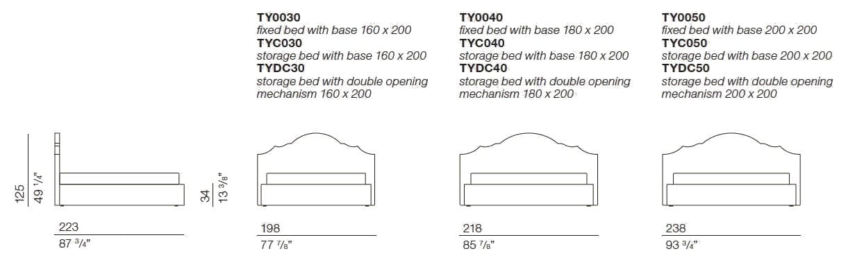 Двуспальная кровать с мягкой тканью BODEMA TIFFANY ARCH-00028906 - Вид №3
