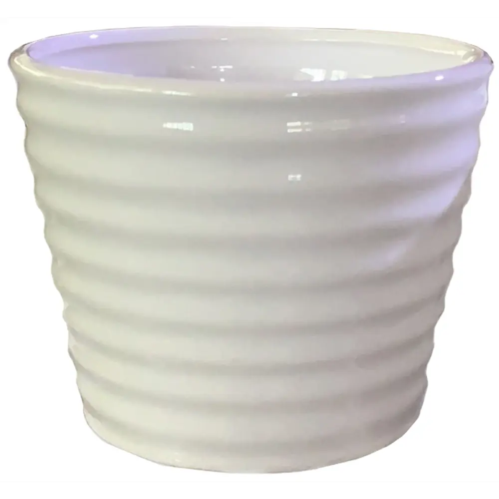 Кашпо для цветов ø7.3 h6.5 см v0.2 л керамика белый GARDMAX STLM-2030942