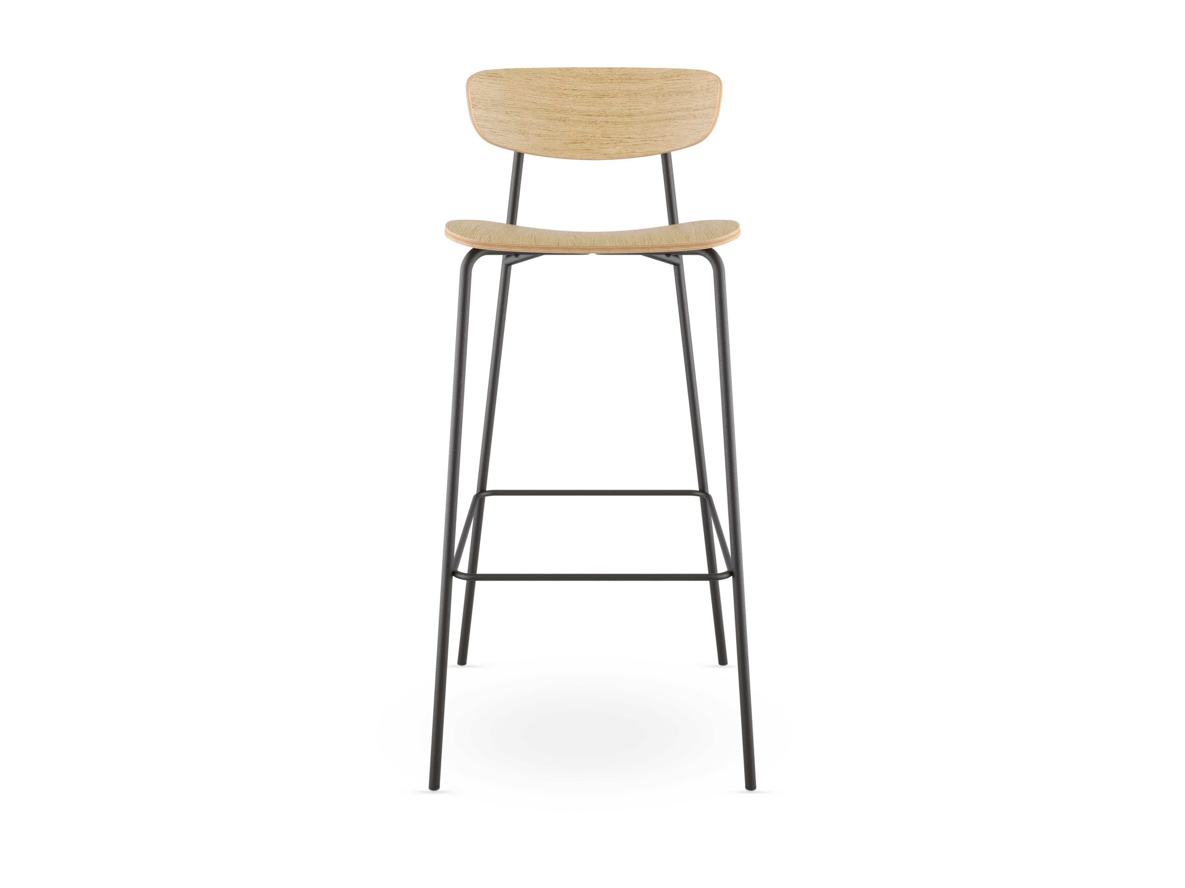 Стальной и деревянный барный стул с подставкой для ног LD Seating Trivi ARCH-00127846 - Вид №1