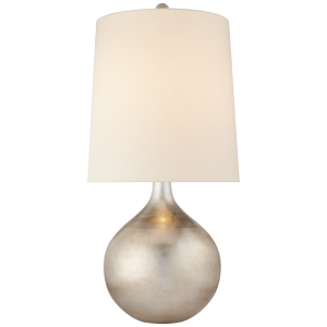 LAAR0818 Настольная лампа Warren из полированного серебряного листа с льняным абажуром ijlbrown