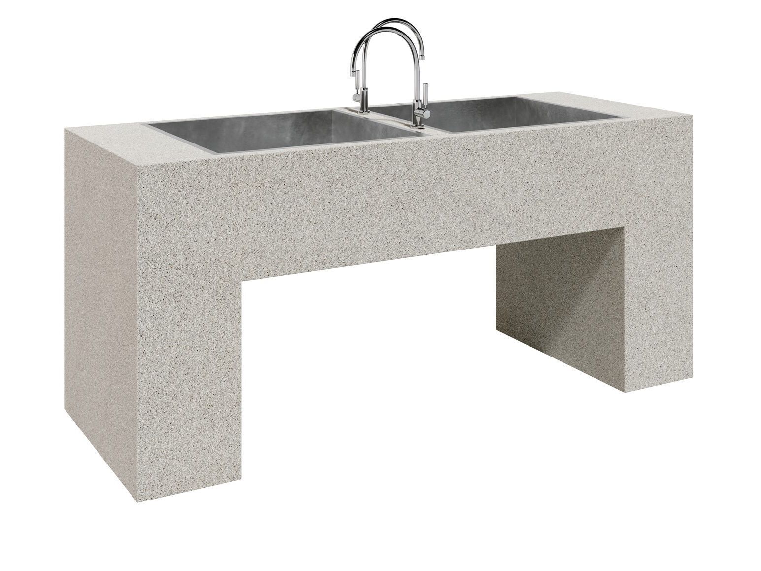 Бетонный умывальник для общественных мест amop Vouga Rio ARCH-00027569 - Вид №1