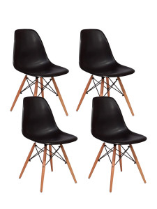 90741952 Комплект стульев 4 шт 83х40х45 см abs-пластик цвет черный HW9001 STLM-0363872 SOKOLTEC