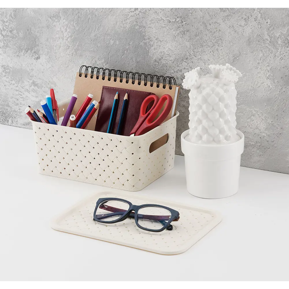 Корзинка с крышкой Violet Береста 23.5x17.3x10.6 см прямоугольная цвет белый STLM-2114213 - Вид №1