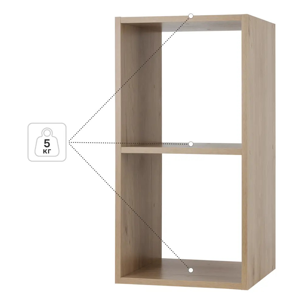 Стеллаж KONSENSA Руан 2 секции 36x70x31.7 см ЛДСП цвет дуб комано STLM-2143634 - Вид №2