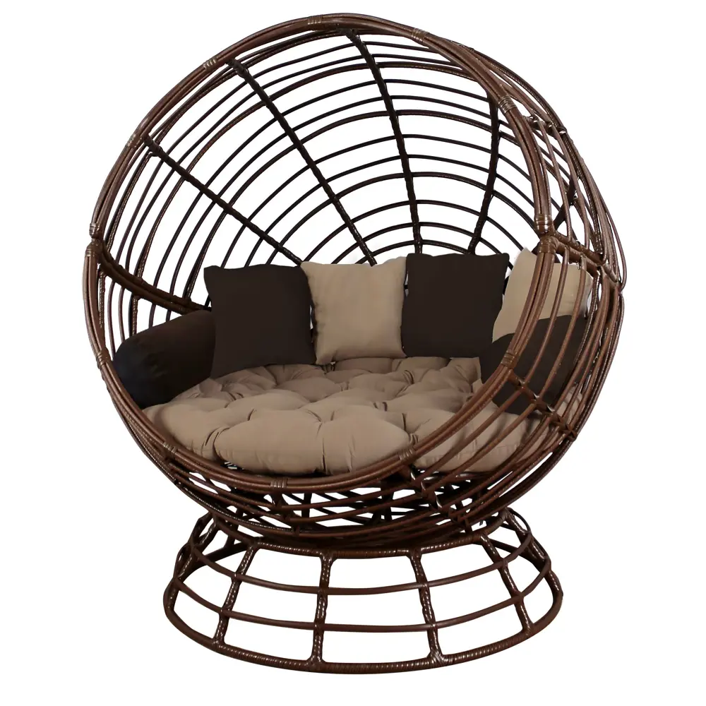 Кресло садовое Greengard Енисей сталь/искусственный ротанг коричневый с подушкой Кресло садовое "Енисей" STLM-2122760 - Вид №1