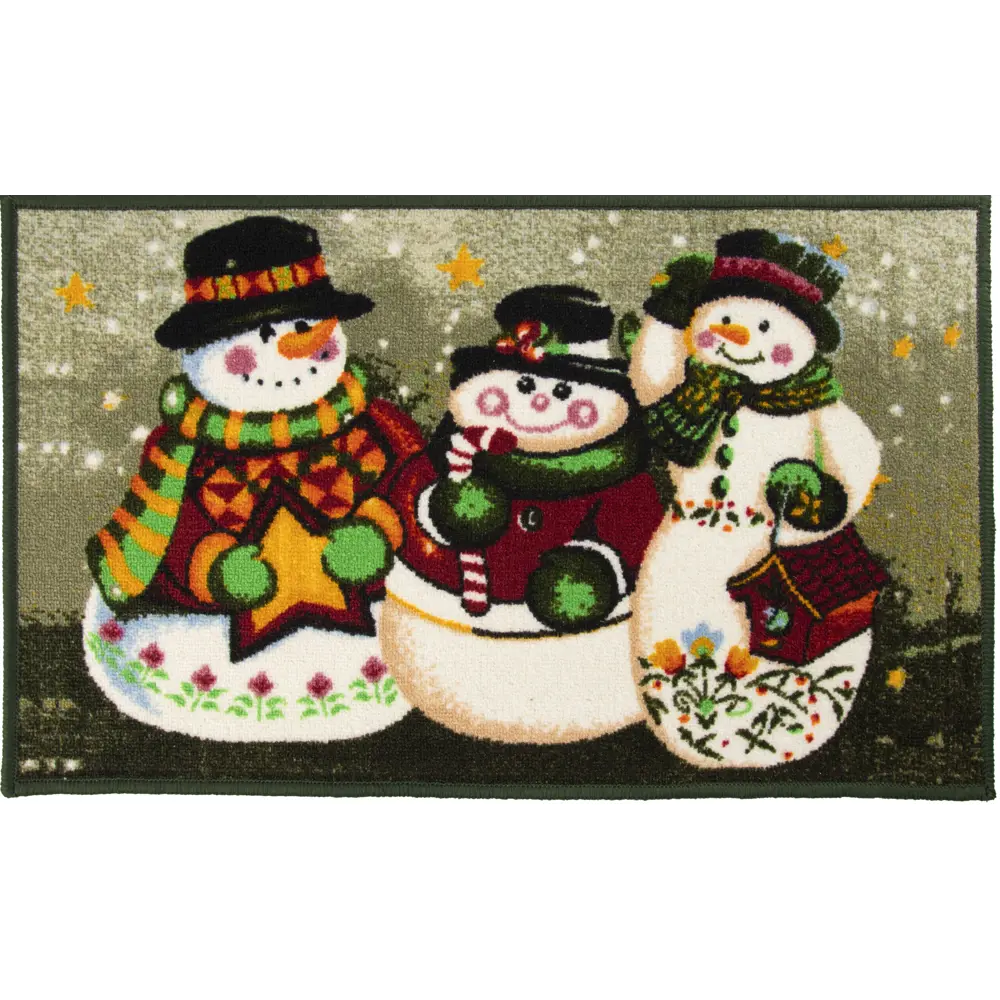 Коврик Три снеговика 40x60 см нейлон цвет мультиколор CTIM STLM-2029334