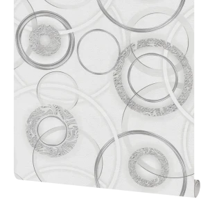 Обои бумажные Московская обойная фабрика Рондо белые 0.53 м 6306-1