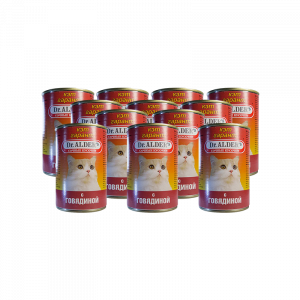 ПР0037891*24 Корм для кошек Cat Garant сочные кусочки в соусе, говядина конс. 415г (упаковка - 24 шт) Dr. ALDER`s