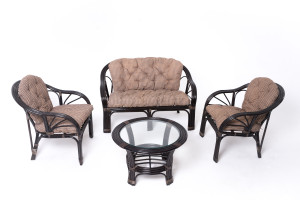 90639060 Садовая мебель для отдыха ротанг коричневый : стол диван 2 кресла T01-90A-T01-90B-T01-90C-TKKletka Thunder STLM-0319977 VINOTTI