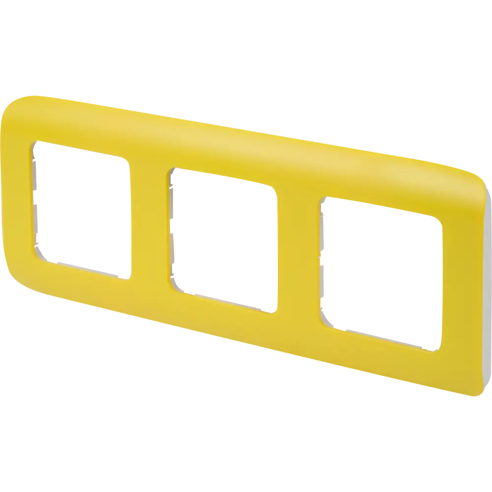 Рамка для розеток и выключателей Lexman Cosy 3 поста, цвет лимон STLM-2028103 - Вид №1