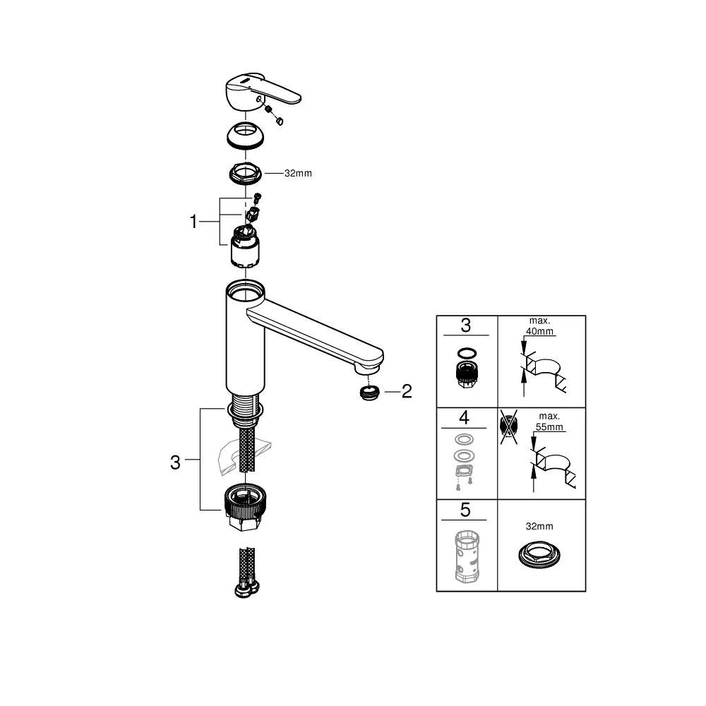 Смеситель для кухни Grohe Start Clova общая высота 24.1 см цвет хром STLM-2091663 - Вид №4