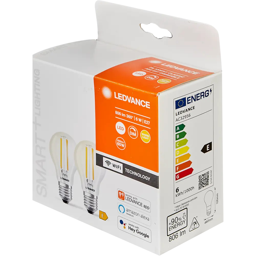 Набор умных ламп Ledvance Е27 6 Вт 806Л Лм теплый белый свет, 2 шт STLM-2113265 - Вид №2