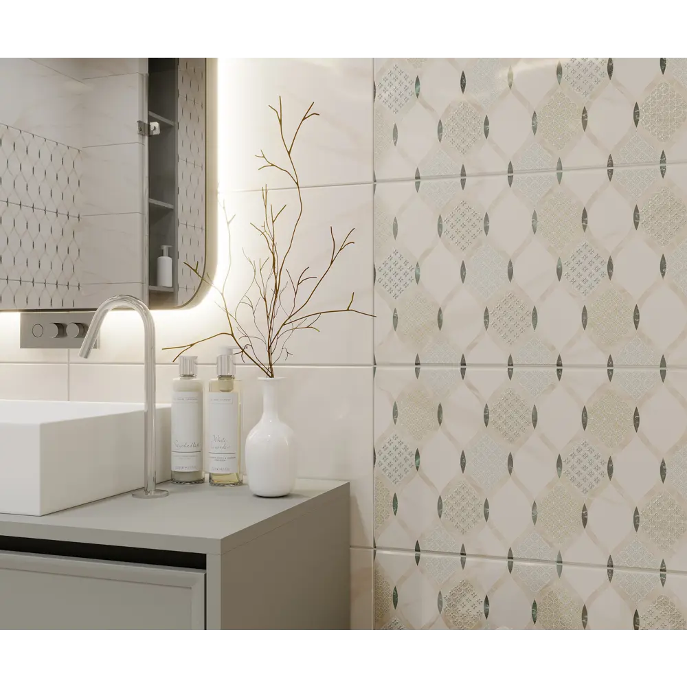 Настенная плитка Azori Astra в стиле кремового мрамора 31.5×63 см 87112449 STLM-0073397 - Вид №8