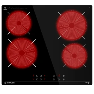 91505063 Электрическая варочная панель Meferi MEH604BK LIGHT 58 см 4 конфорки цвет черный STLM-1406782