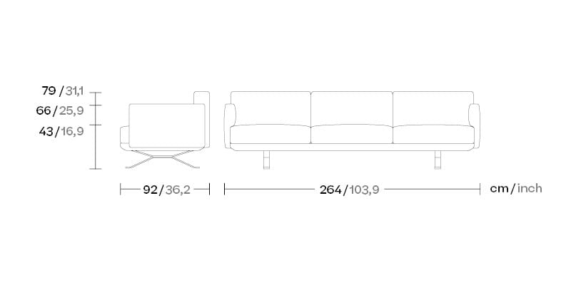 3-местный тканевый садовый диван Kettal Boma ARCH-00043349 - Вид №6