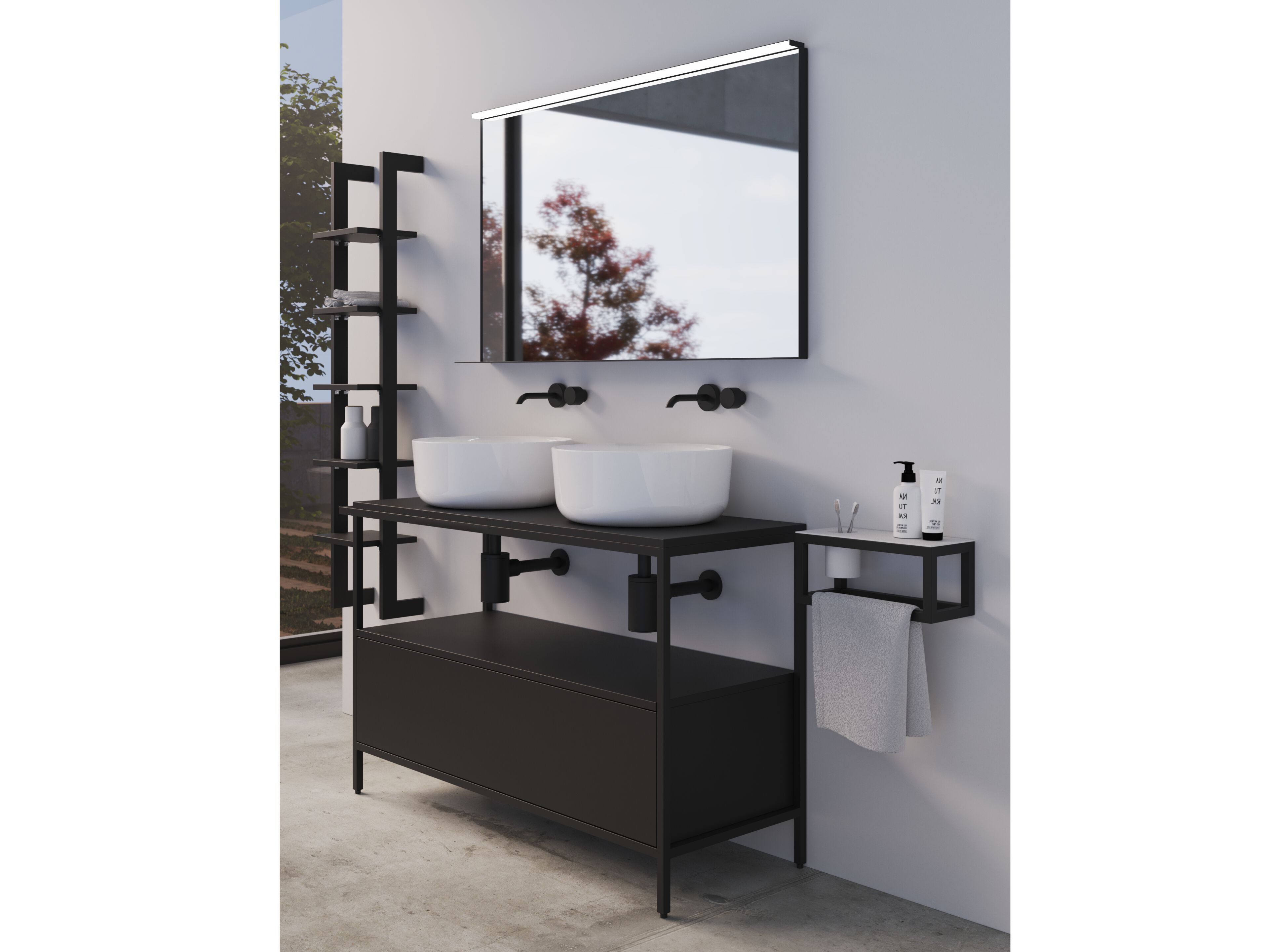 Алюминиевый напольный двойной умывальник GSG Ceramic Design METALLIC ARCH-00140191 - Вид №1