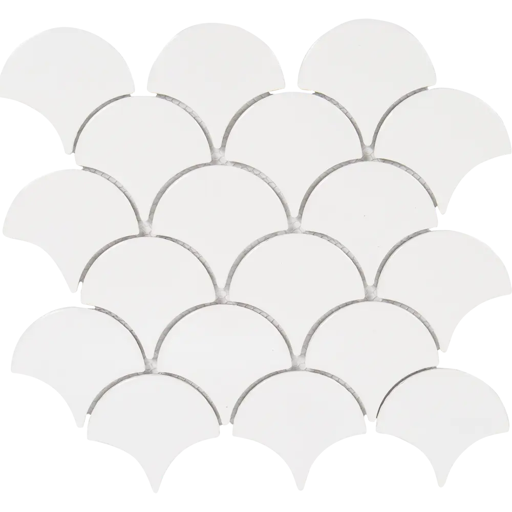 Мозаика керамогранитная Fan Shape 29.3x27.4 см цвет белый 82283780 STLM-2192945 Santreyd 