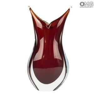 2890 ORIGINALMURANOGLASS Ваза Ласточка - красная - соммерсо - Original Murano Glass OMG 10 см