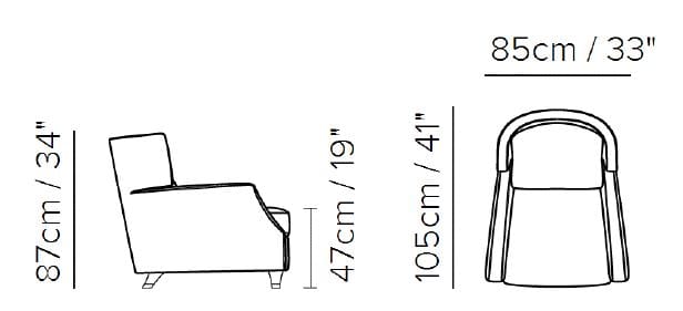 Кожаное кресло с подлокотниками Natuzzi Italia Amadeus ARCH-00056464 - Вид №2