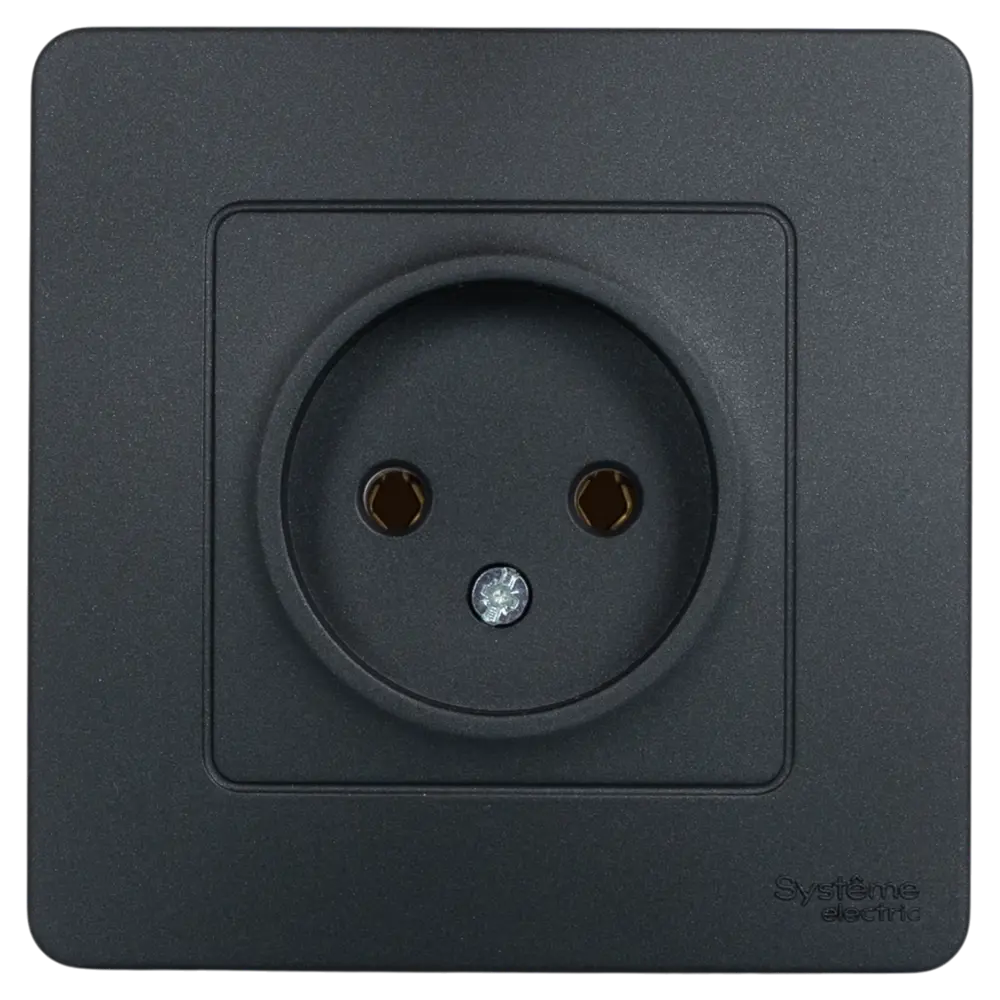 Розетка встраиваемая Systeme Electric Blanca без заземления цвет антрацит STLM-2085061