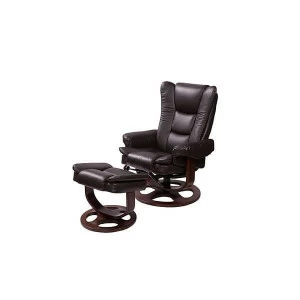 Кресло черное кожаное с подставкой для ног VISCONTE UNICO ДИЗАЙНЕРСКИЕ 248899 Венге