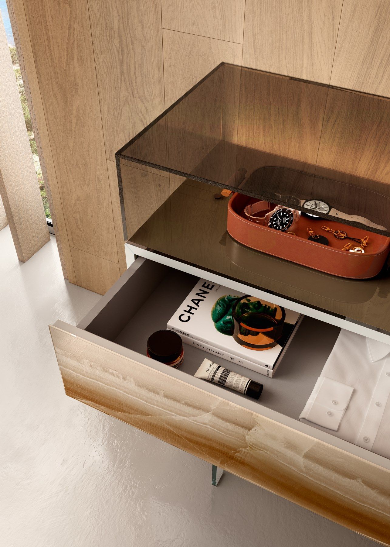 Стеклянный комод Lago 36e8 ARCH-00042892 - Вид №2