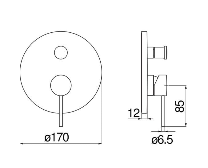 Однорычажный смеситель для душа с 2 отверстиями Nobili Velis ARCH-00069217 - Вид №5