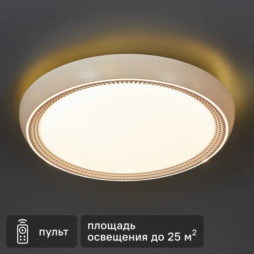 Светильник настенно-потолочный светодиодный влагозащищенный 48019.50.90.77CL 25 м² регулируемая яркость света цвет белый 85559721 STLM-2095850 СЕМЬ ОГНЕЙ 