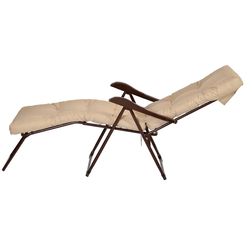 Кресло-шезлонг Naterial Ривьера 119х105х65 см сталь/полиэстер бежевый/коричневый STLM-2162610 - Вид №1