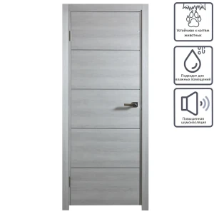 Дверь межкомнатная глухая Artens Нолан 90X200 см цвет дуб бьянко