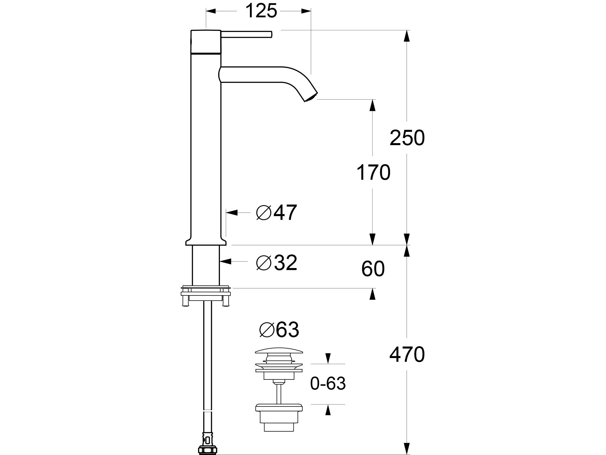Однорычажный смеситель для раковины GUGLIELMI RUBINETTERIE Sprint ARCH-00049258 - Вид №2