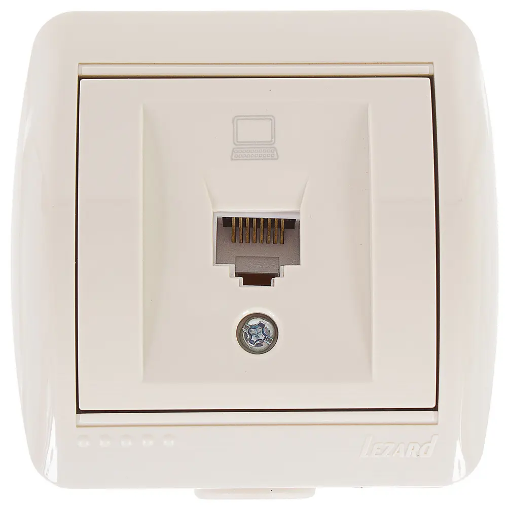 Розетка компьютерная накладная Lezard Nata RJ45, цвет кремовый STLM-2001214