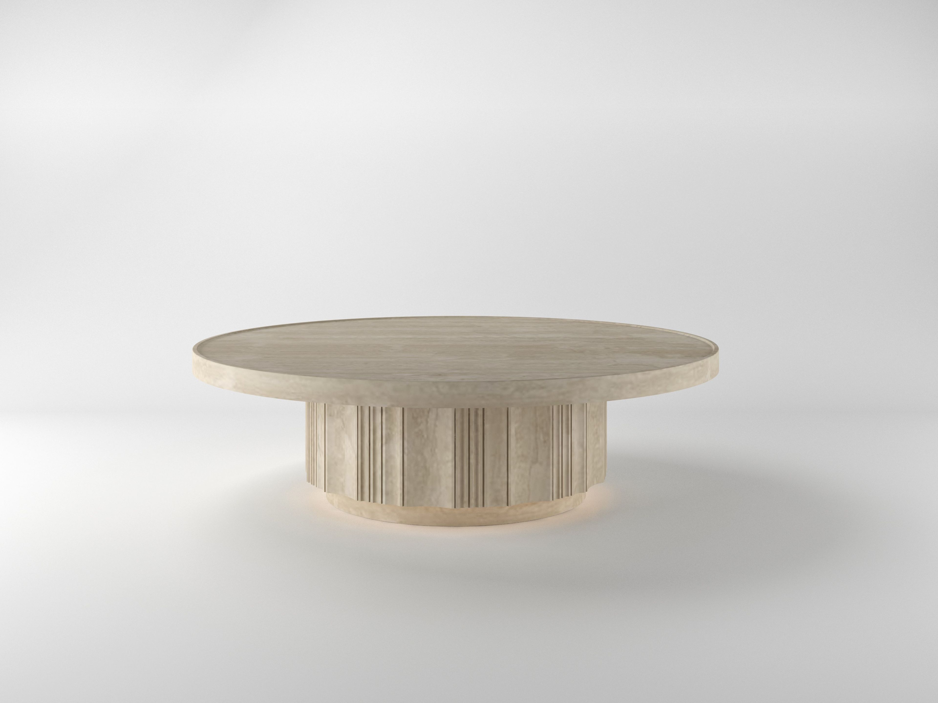 Травертин круглый низкий журнальный столик Davani Purity ARCH-00088427 - Вид №22
