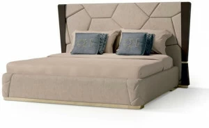 Carpanese Home Двуспальная кровать из нубука с мягким изголовьем Contemporary 7581