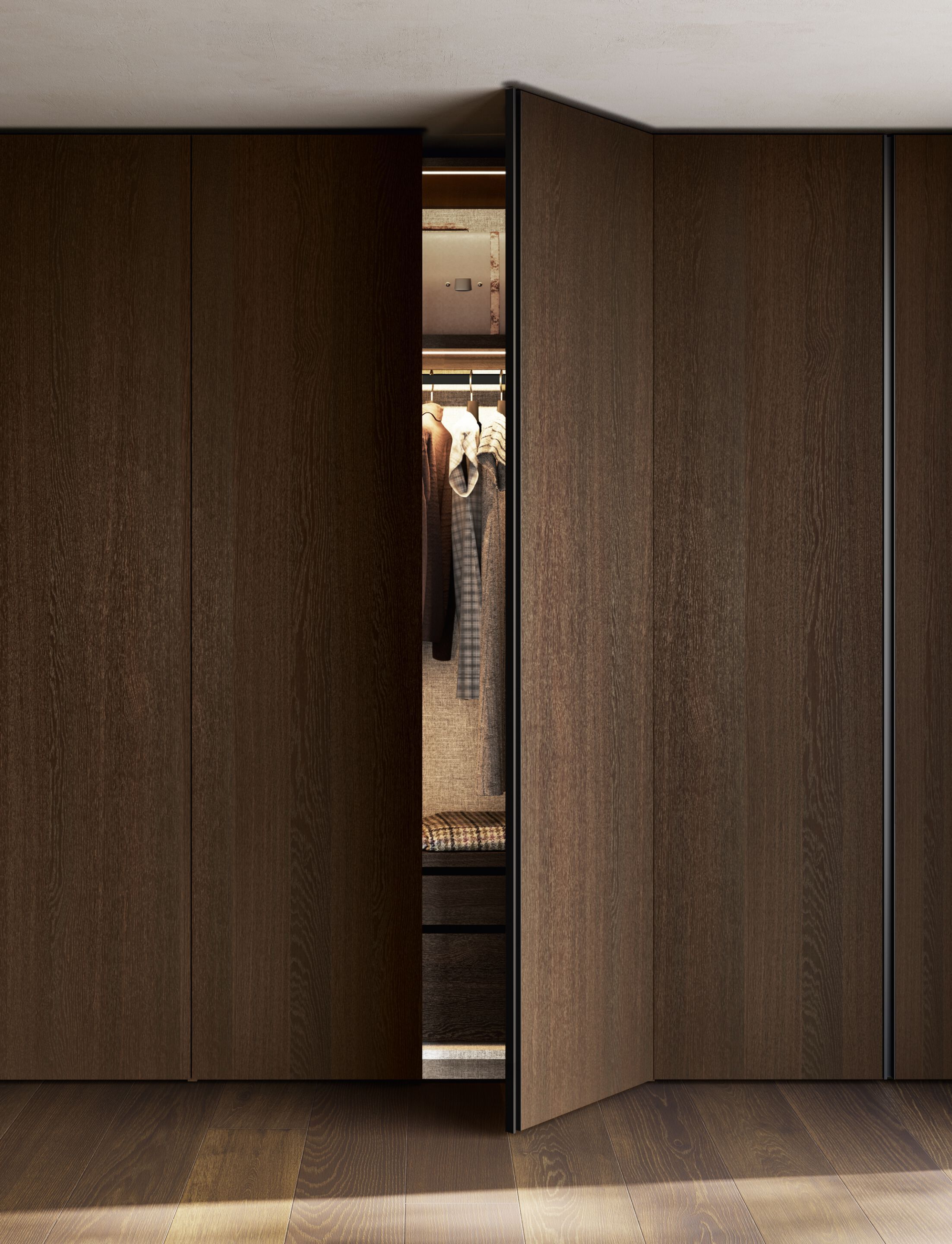 Секционный шкаф с деревянной распашной дверью и ручкой / горловиной Dall'Agnese Wardrobe Collection ARCH-00073158 - Вид №2