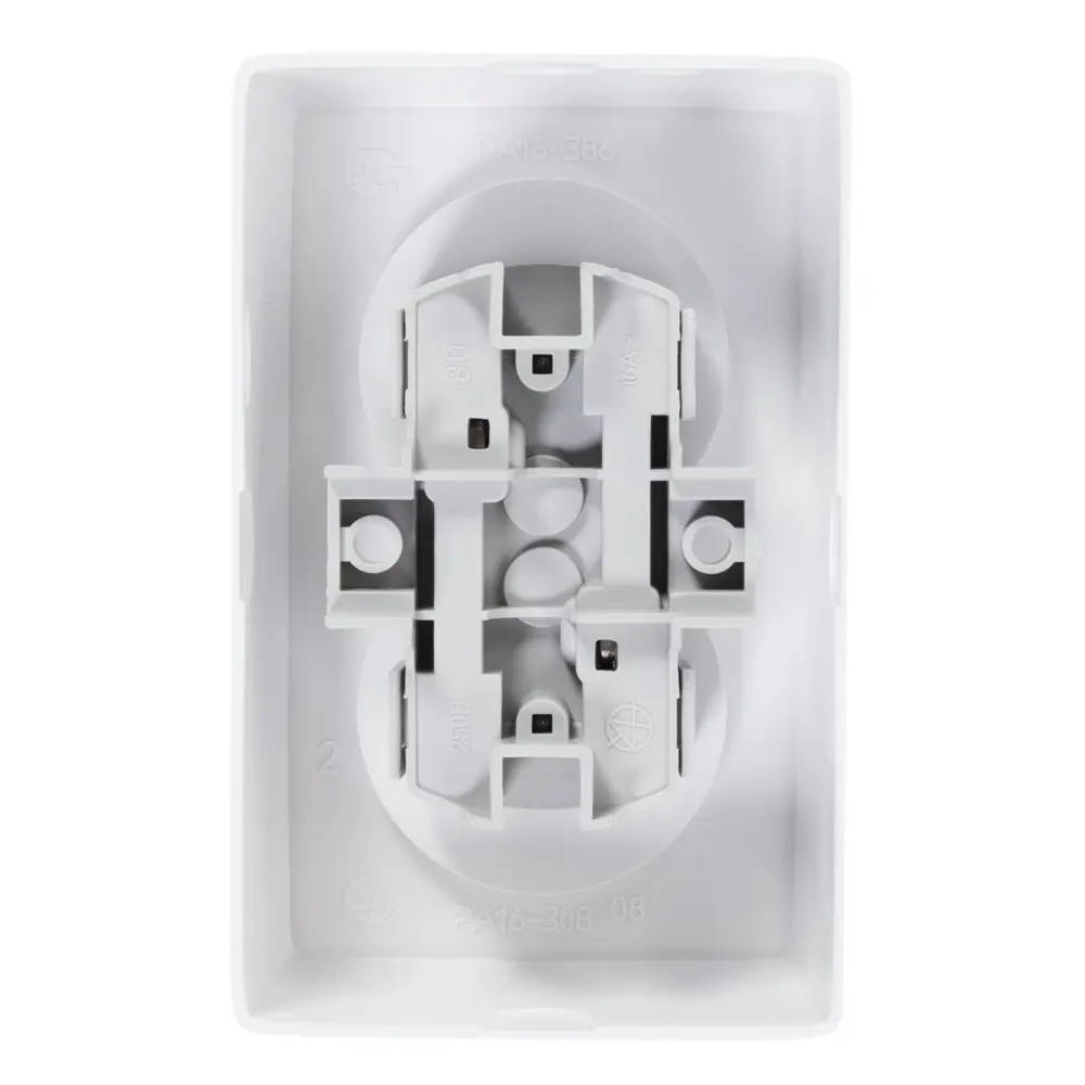 Розетка Reone 2-х постовая цвет белый STLM-2022685 - Вид №2