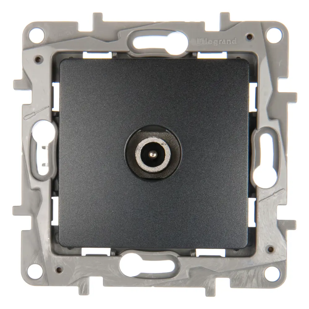 Оконечная ТВ-розетка Legrand Etika антрацит для шлейфового подключения 17367870 STLM-0008057