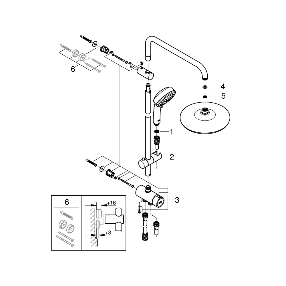 Душевая система Grohe Vitalio Start Clova с переключателем STLM-2072464 - Вид №3