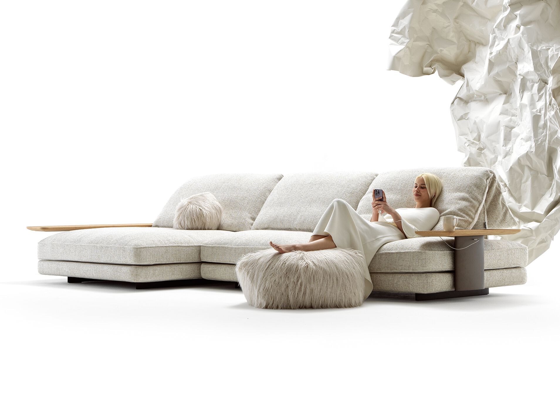 Модульный тканевый диван с полуостровом BertO DAVID ARCH-00051024 - Вид №3