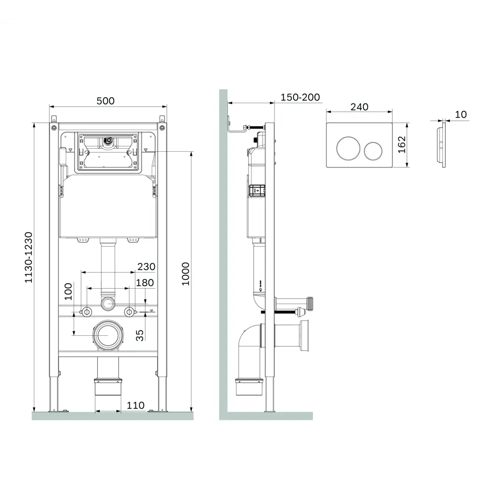Комплект инсталляция с унитазом AM.PM Pulse Flash Clean IS80151.9P1702, с микролифтом, клавиша цвет хром STLM-2091763 - Вид №6